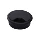 Pasacables redondo con tapa giratoria para mesa o escritorio, plástico negro