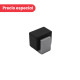 Tope de piso RETTAN para puerta, acabado plata, goma en negro