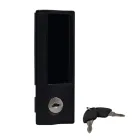 Cerradura con Jaladera para mueble metálico, acabado negro