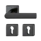 Set de manijas LOS ANGELES Resista® cuadrada para recámara, acabado negro satinado