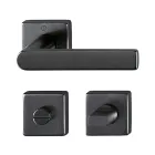 Set de manijas LOS ANGELES Resista® cuadrada para baño, acabado negro satinado