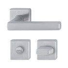 Manijas DALLAS para puerta de baño, acabado inox mate