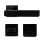 Manijas DALLAS para puerta de baño, acabado negro mate