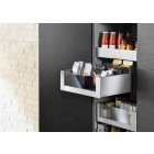Cajón interno LEGRABOX pure altura C con elemento de diseño alto, color inox