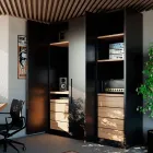 Sistema corredizo EXEDRA PUSH para puerta de madera abatible e insertable parcialmente ensamblado