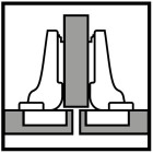 Bisagra CLIP top 110° cazoleta con muelle, montaje con taquete (medio cubrimiento)