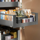 Cajón interior MERIVOBOX con Galería y cristal frontal bajo, altura E (192 mm), color gris orión mate