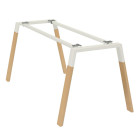 Kit de soportes LEGNO 60, acabado blanco y patas de haya	