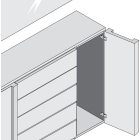 Bisagra CLIP top BLUMOTION 95° para puerta gruesa, insertada con muelle, taquete Ø8mm