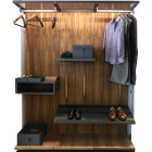 Sistema VERTIKO para armado de clóset, acabado brown metal gray