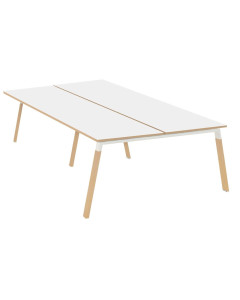Kit de soportes Bench LEGNO 120, acabado blanco y patas de haya