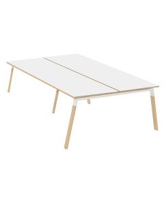 Kit de soportes Bench LEGNO 140, acabado blanco y patas de haya
