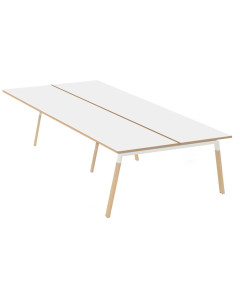 Kit de soportes Bench LEGNO 160, acabado blanco y patas de haya