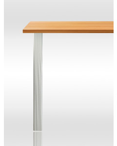 Juego de cuatro patas QUADRATA para mesa, altura de 70 cm, textura acanalada, acabado aluminio