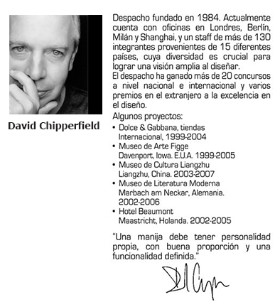 Set de manijas Fusital, H348R8Y con bocallave para recámara, diseñado por David Chipperfield Architects, acabado cromo satinado