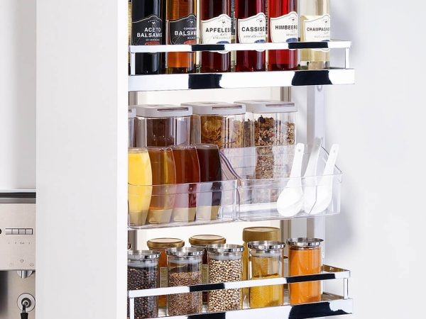 Kit 07 - Extraíble para cocina DISPENSA con 4 entrepaños STYLE, botes contenedores para mueble de 300 mm de ancho