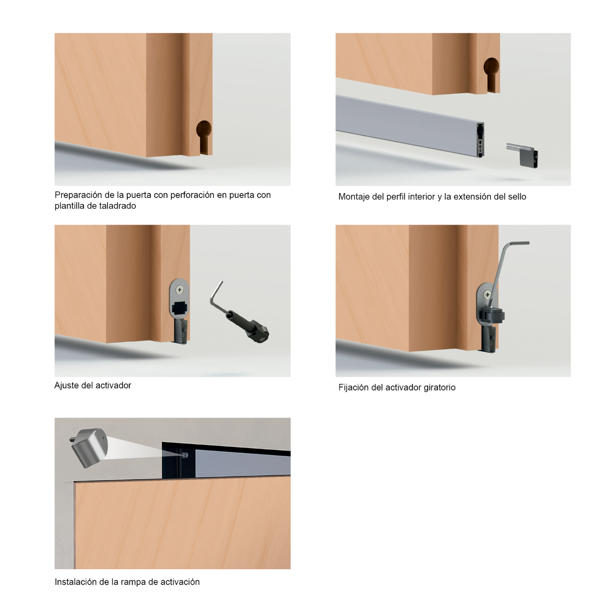 Burlete guillotina US para puertas pivotantes