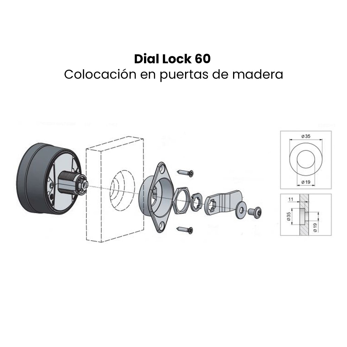 Cerradura de combinación DIAL LOCK 60 modo privado para lockers