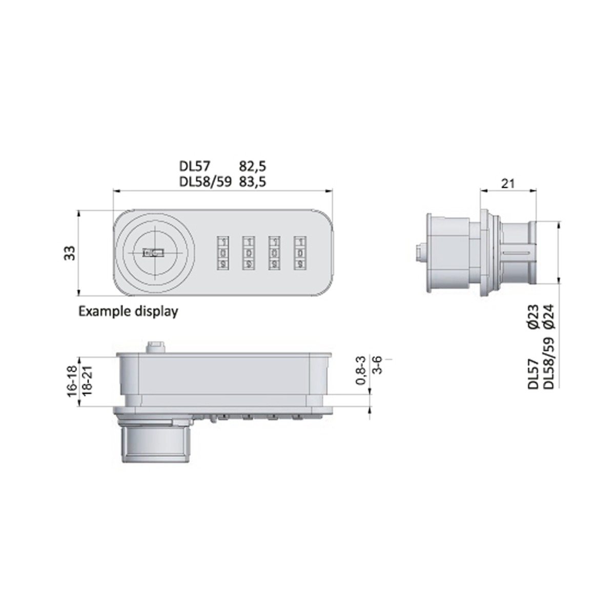 Cerradura de combinación DIAL LOCK 57 modo privado