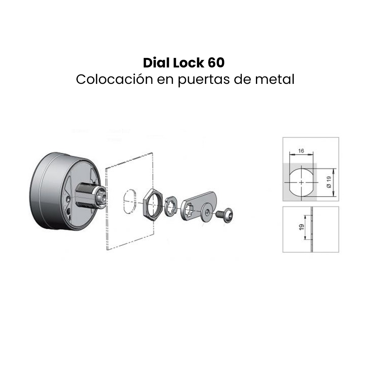 Cerradura de combinación DIAL LOCK 60 modo privado para lockers