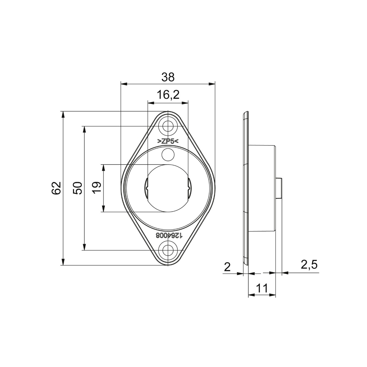 Adaptador para madera, espesores de 16-21 mm.
