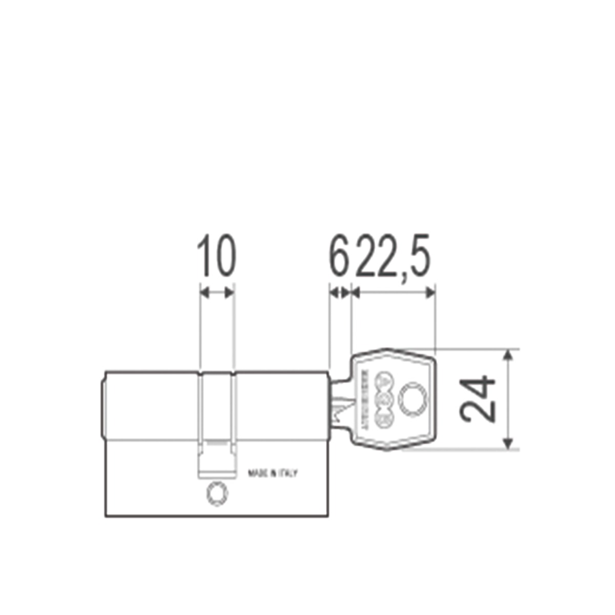 Cilindro Mod. 600 AGB llave-llave de 70 mm, Niquel Satinado (13)