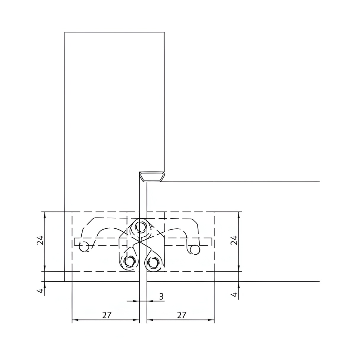 Bisagra oculta AN 180 3D para puerta de comunicación, capacidad de carga 80 kg por par