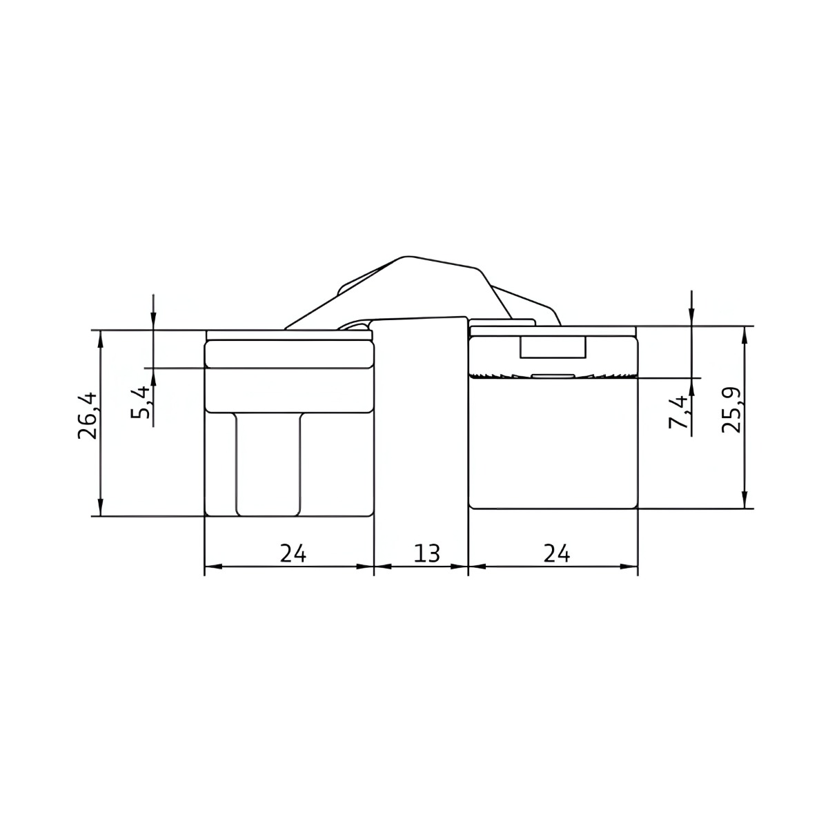 Bisagra oculta AN 180 3D para puerta de comunicación, capacidad de carga 80 kg por par
