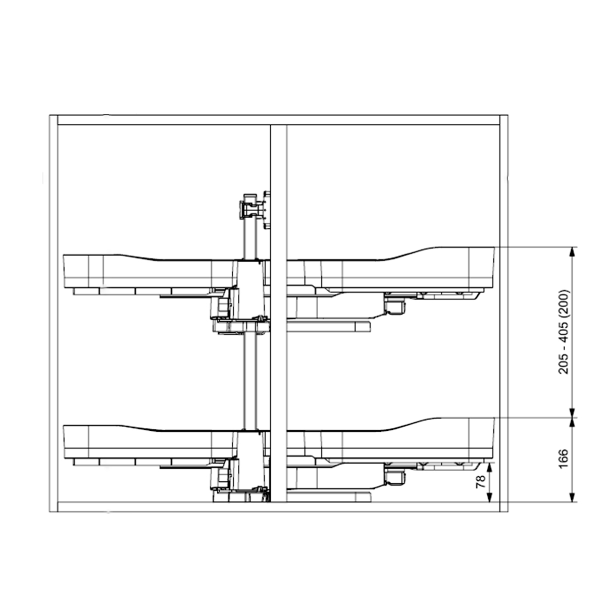 Extraíble de cocina para mueble en esquina TRIGON, acabado antracita