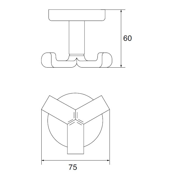 Gancho triple UMBRELLA multipropósito de plástico, color negro