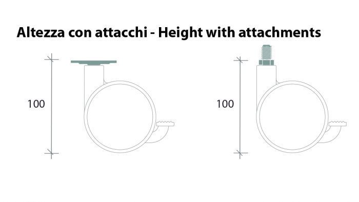 Llanta DISKY2 de diámetro de 80 mm para muebles