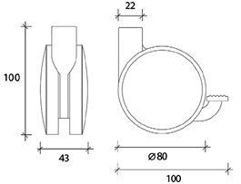 Llanta DISKY2 de diámetro de 80 mm para muebles