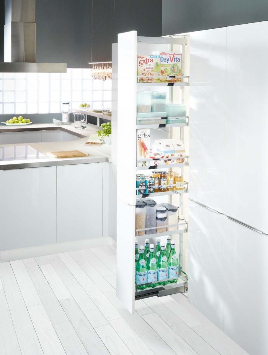 Kit 01 - Extraíble para cocina DISPENSA con 6 entrepaños STYLE para mueble de 300 mm de ancho