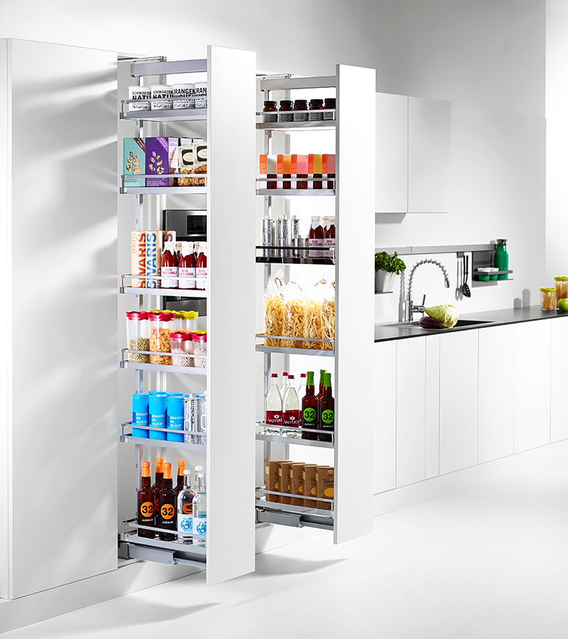 Kit 03 - Extraíble para cocina DISPENSA con 6 entrepaños STYLE para mueble de 400 mm de ancho