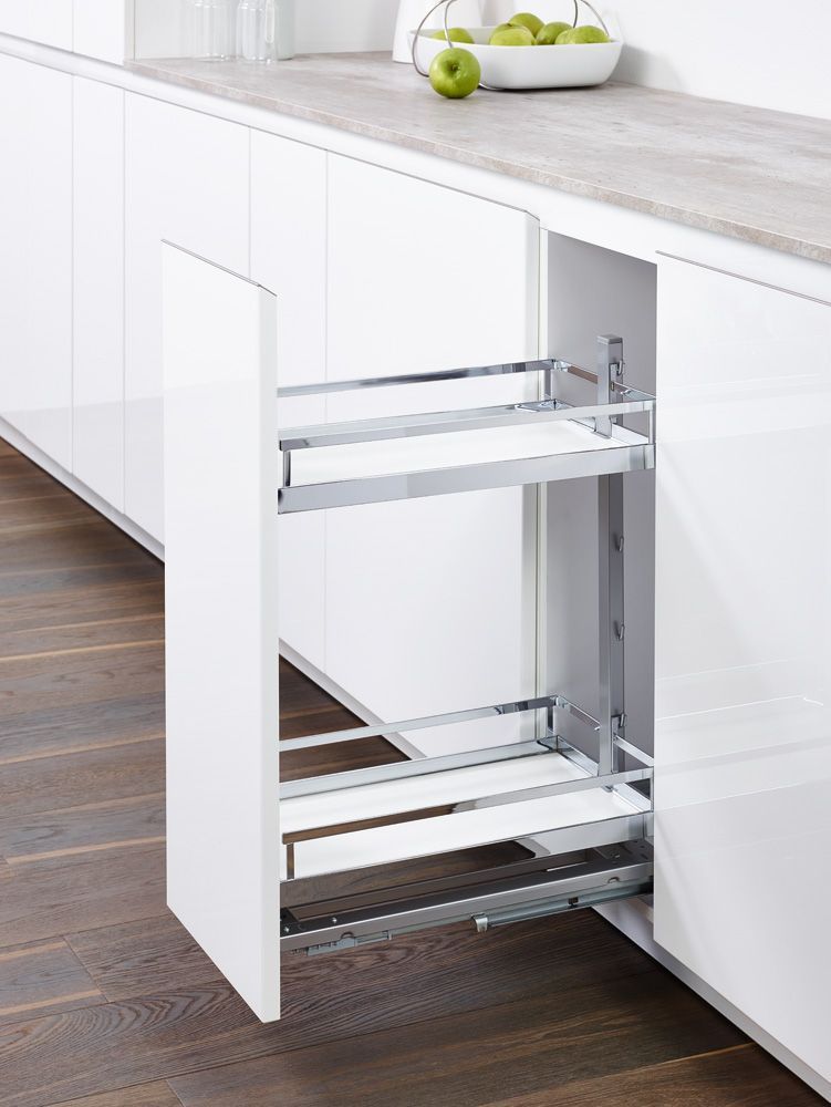 Extraíble de cocina para gabinete inferior DISPENSA JUNIOR III, acabado cromo