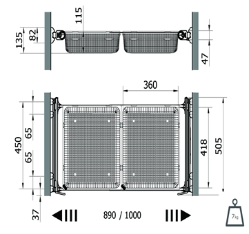 Canastillas extraíbles de extensión total, DOPPIO, capacidad de carga 7 kg, color blanco
