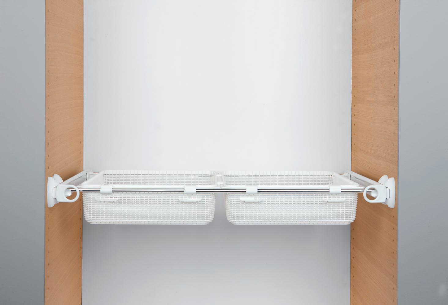 Canastillas extraíbles de extensión total, DOPPIO, capacidad de carga 7 kg, color blanco