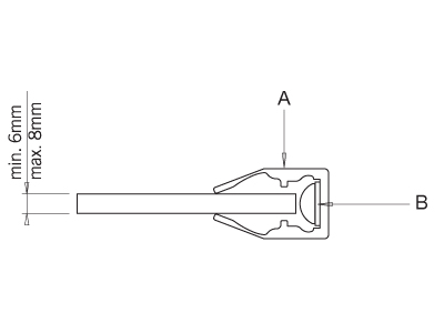 Perfil de plástico para lámpara TOUCAN para entrepaños de cristal, acabado anodizado | M12 