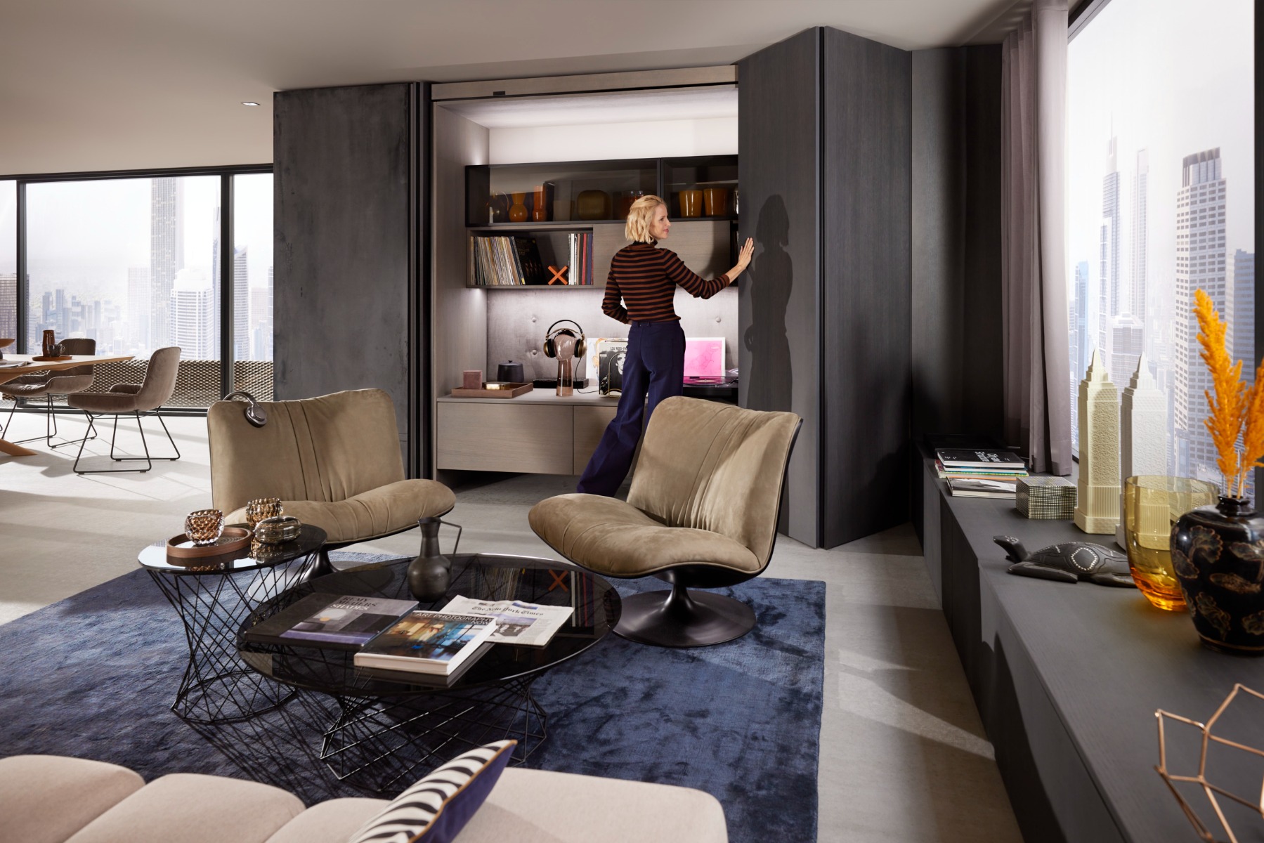 Set de montaje para dos puertas dobles combinadas