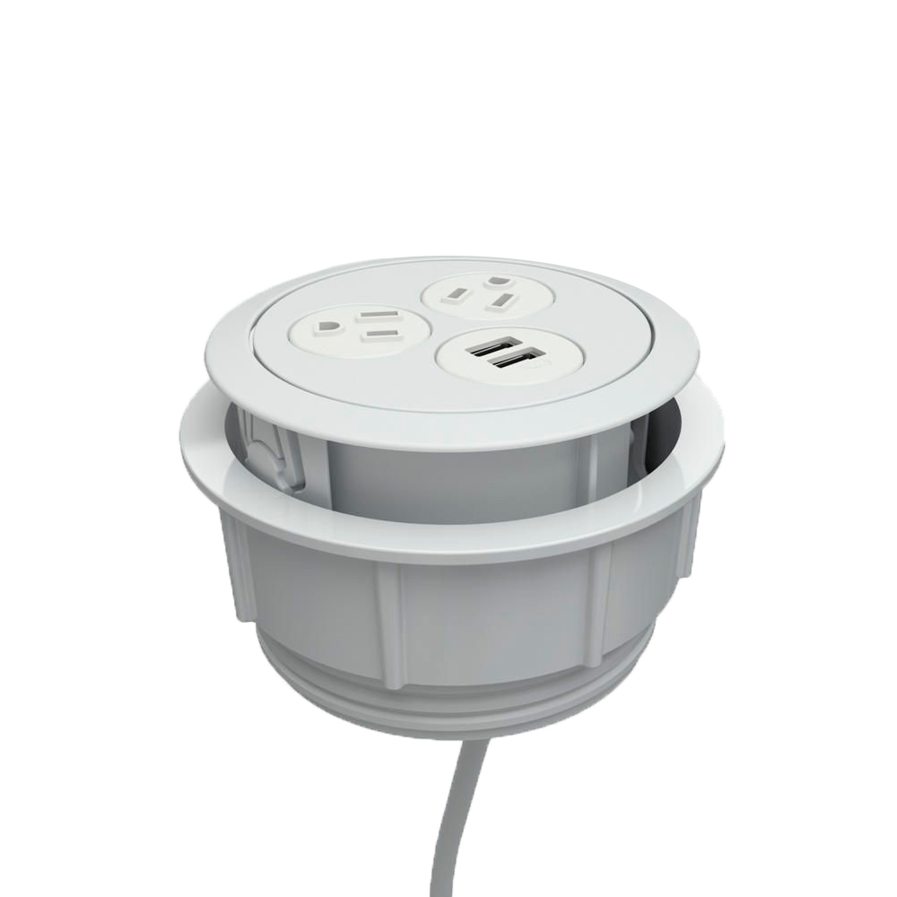 Multicontacto ECLIPSE con 2 puertos eléctricos y 1 USB de carga dúplex