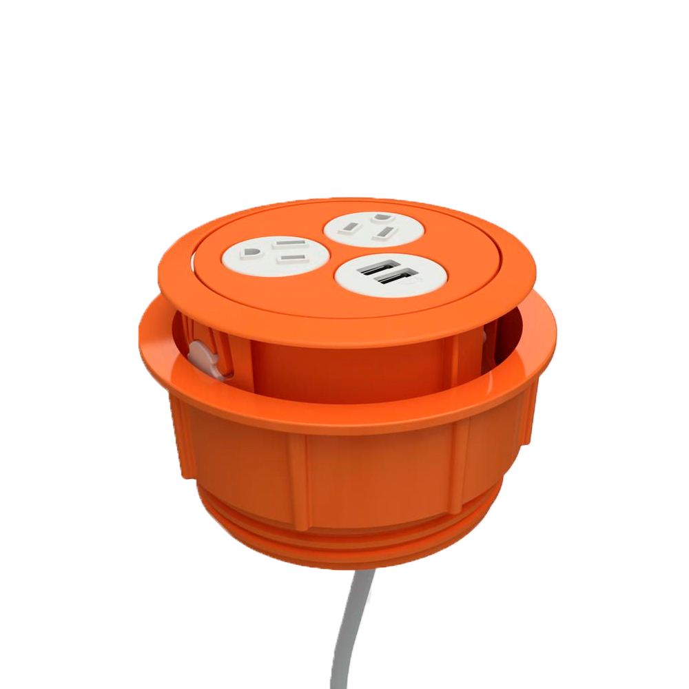 Multicontacto ECLIPSE con 2 puertos eléctricos y 1 USB de carga dúplex