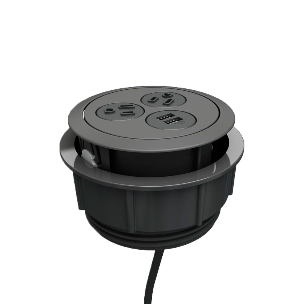 Multicontacto ECLIPSE con 2 puertos eléctricos y 1 USB de carga dúplex