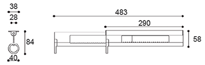Valet extraíble de 295 mm, color plateado