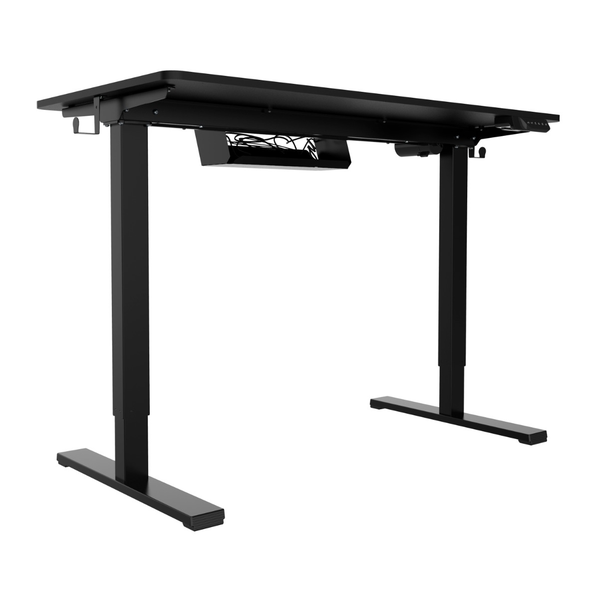 Escritorio ajustable color negro, escritorio elevable con cubierta color negro