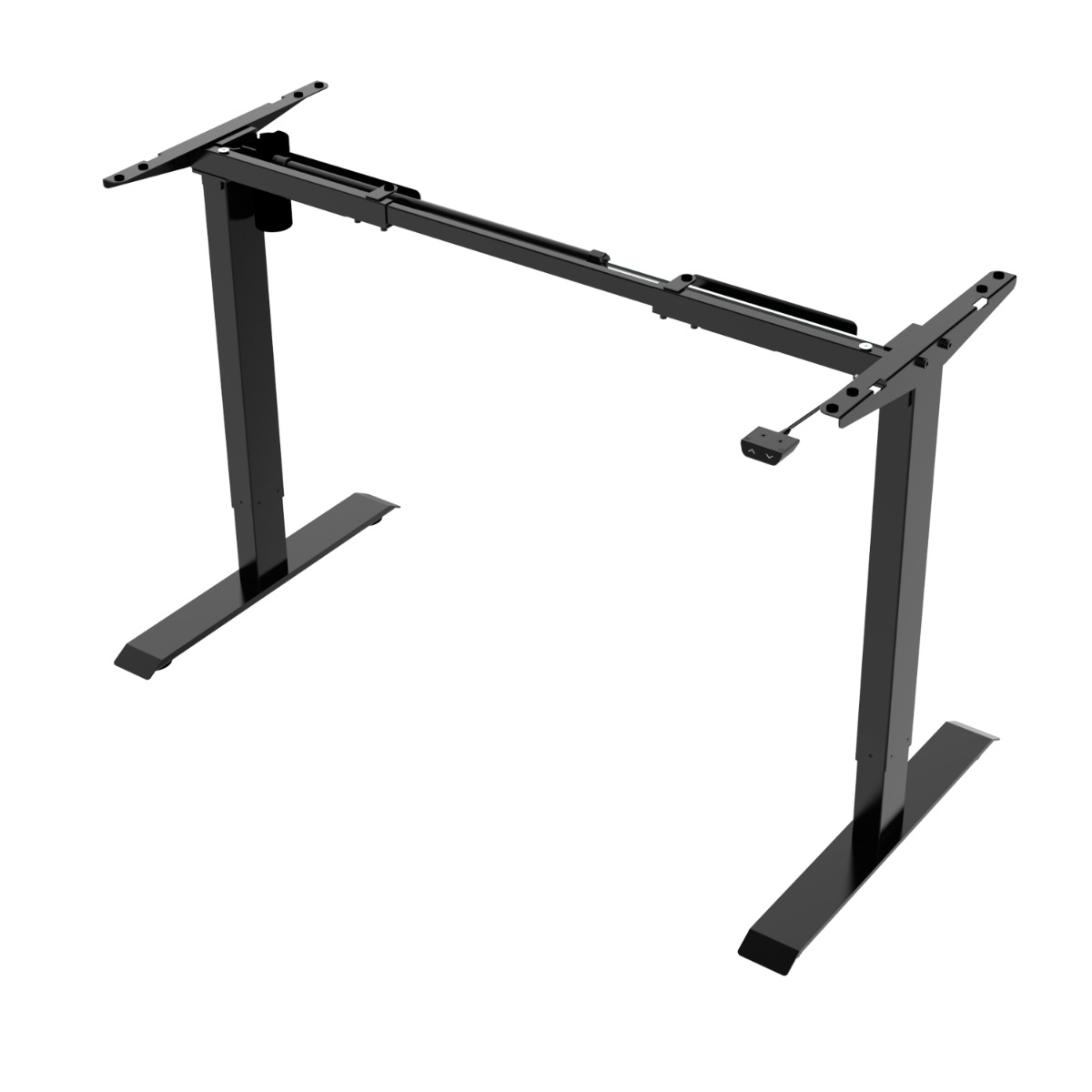 Escritorio altura ajustable color negro sin cubierta, escritorio elevable negro para oficina