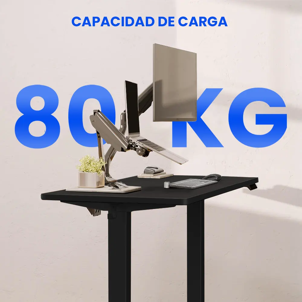 Escriorio con altura ajustable capacidad de 80 kilos 