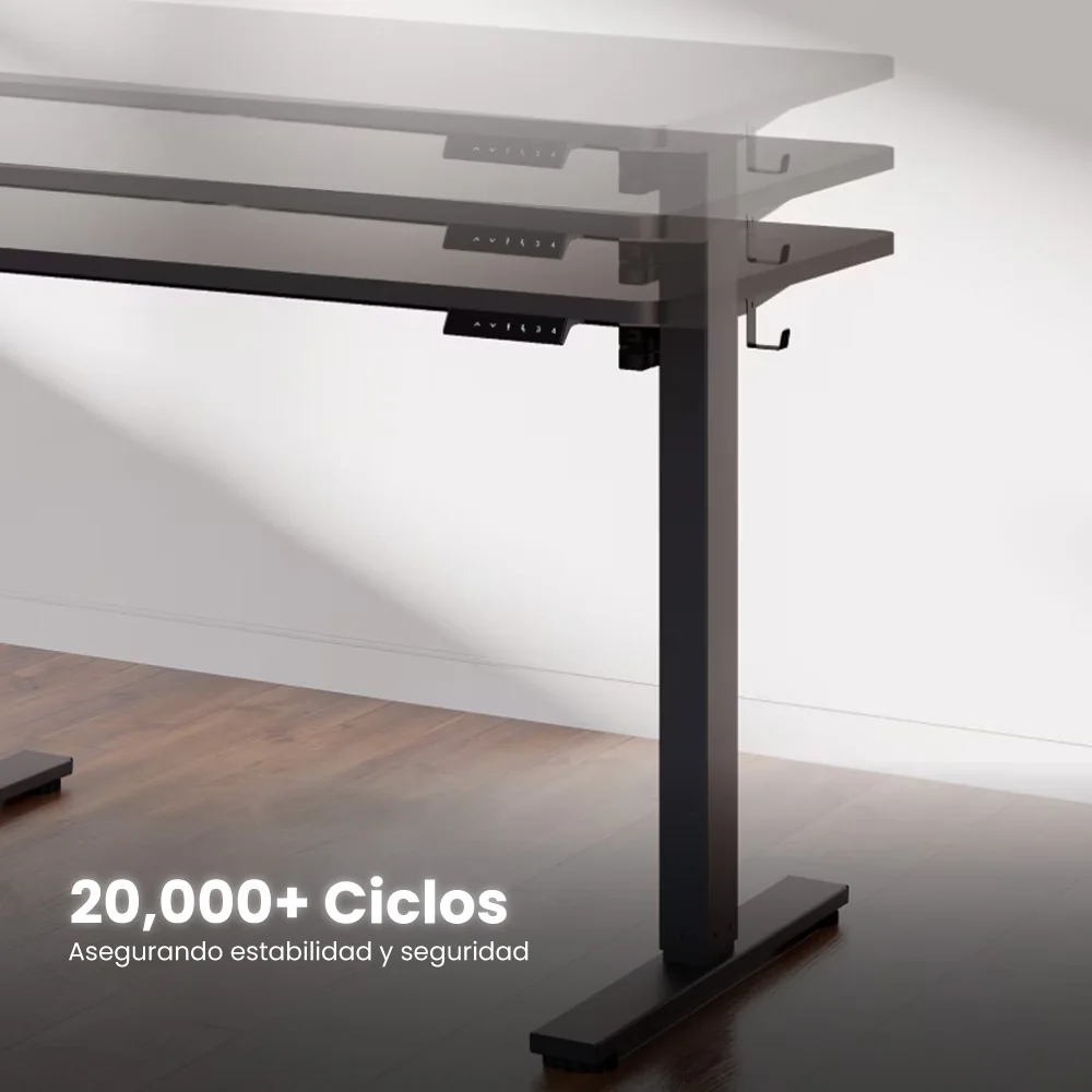 Escritorio elevable TANGO con cubierta, color negro