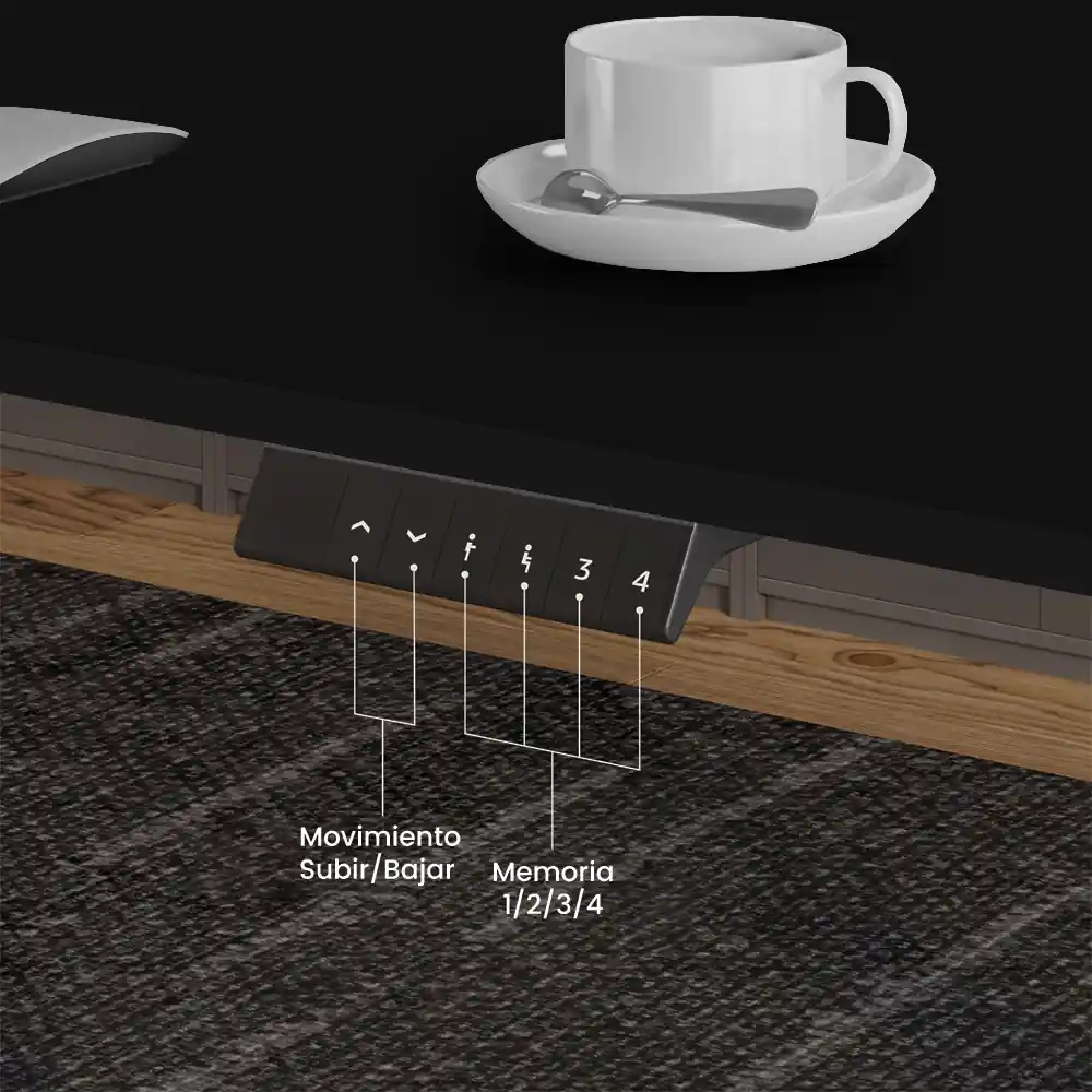 Escritorio elevable BLUES sin cubierta, color negro