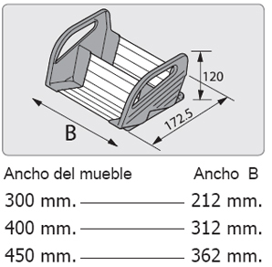 Especiero Blum ORGA-LINE de acero inoxidable para cajones de cocina