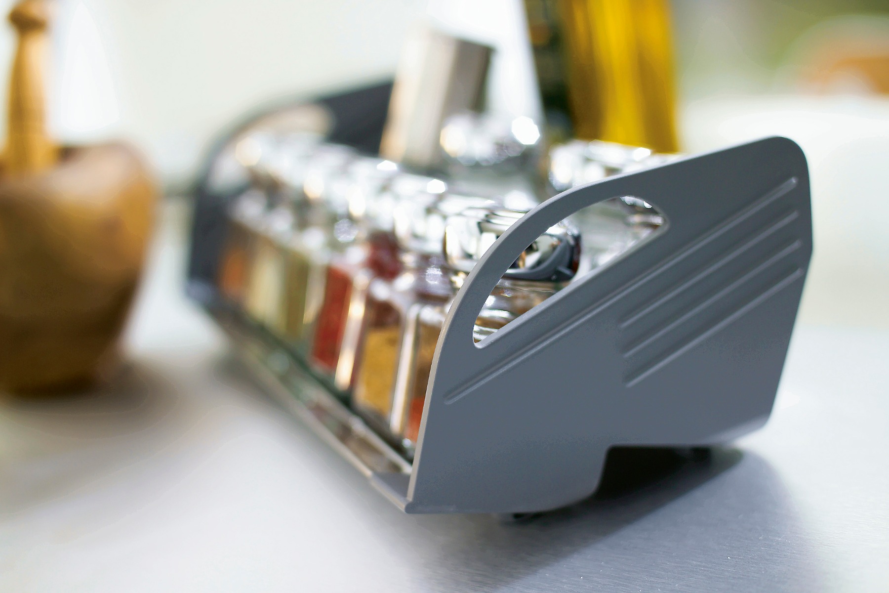 Especiero de acero inoxidable Blum ORGA-LINE para cajones de cocina